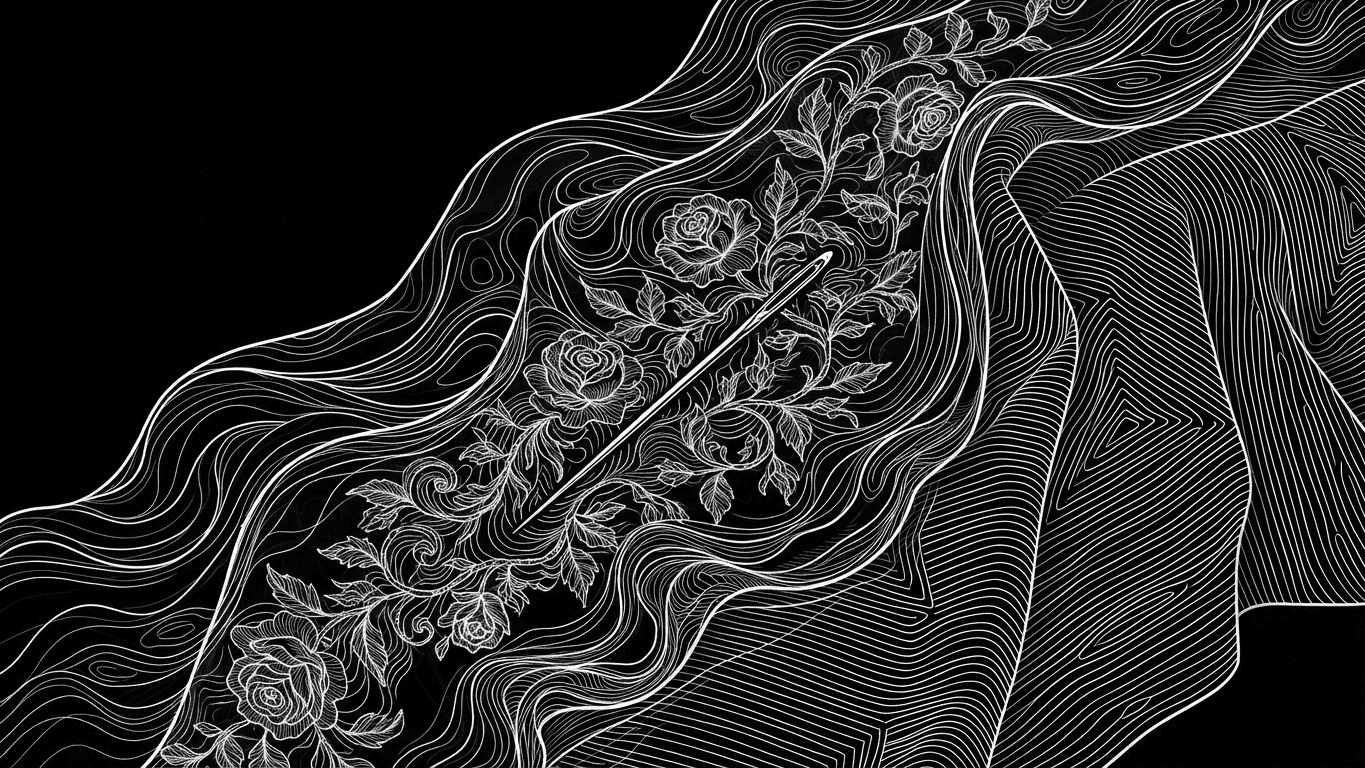 Sheer georgette fabric draped over silk with a floral embroidery pattern.